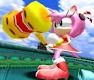 Amy und der Piko Piko Hammer in Sonic Adventure DX: Director's Cut kurz vor dem Kampf mit E-100 Alpha (ZERO).