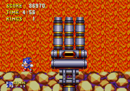 Die riesige Hand greit Sonic an.