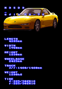 The Mazda's statistics in Lethal Crash Race.