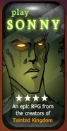 The notification that appears in Tainted Kingdom that promotes Sonny.