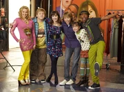 Cast of SWAC: from left: Tiffany Thornton, Doug Brochu, Demi Lovato, Sterling Knight, Allisyn Ashley Arm, Brandon Mychal Smith