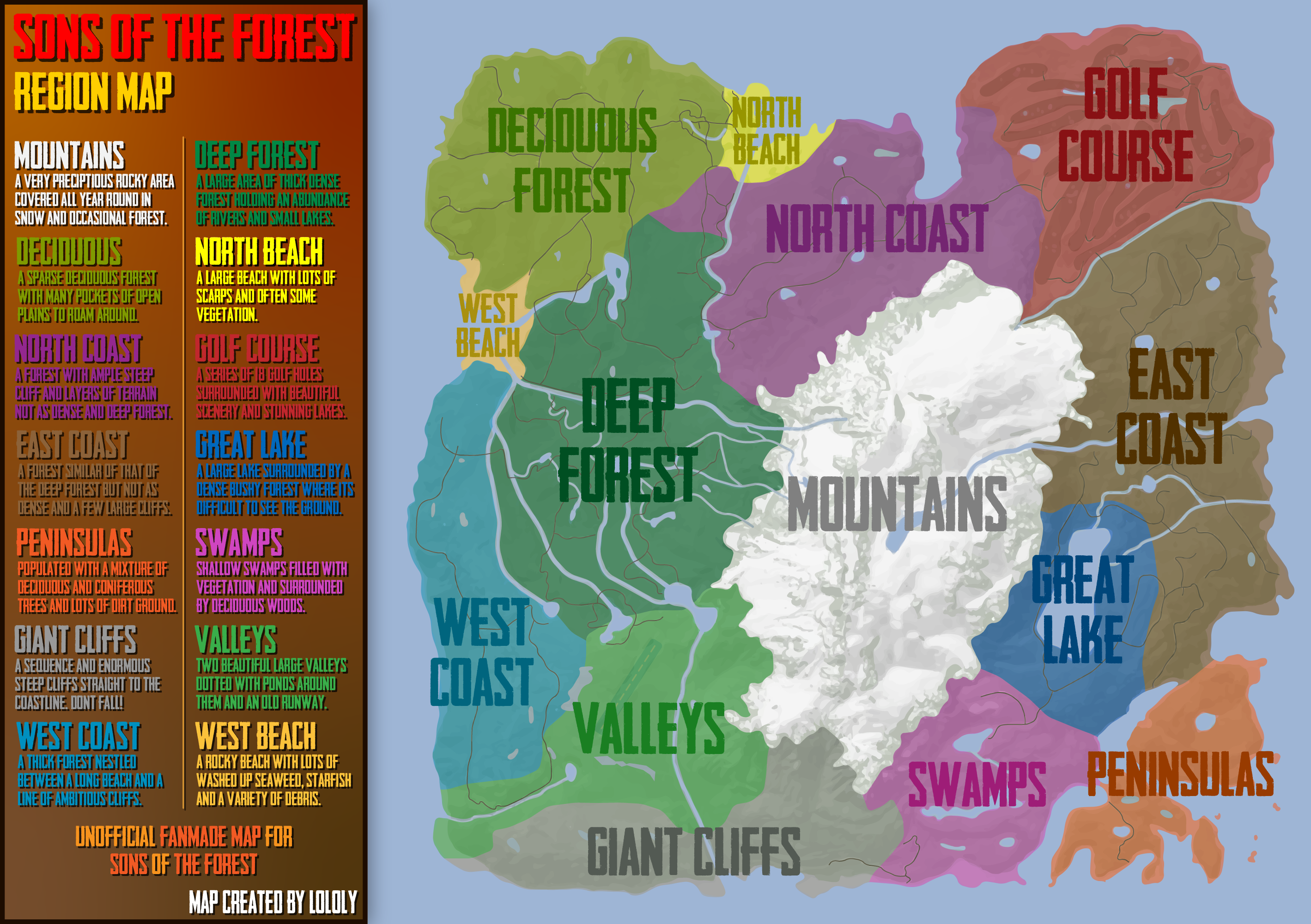 Sons of the Forest 2023 interactive map
