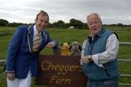 Keith Chegwin with Richard Cadell, Sooty and Sweep