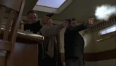 Silvio (right), along with Tony and Paulie, kills Salvatore Bonpensiero, aka "Pussy", in the episode "Funhouse"