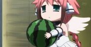 Ikaros holding Watermelon.