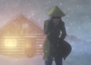 Tomozou outside the hut in Tomoki's dreamworld (Anime)