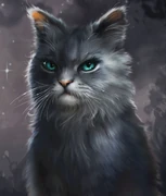 Sinitähti kirjan Bluestar's Prophecy uusintapainoksen kokonaisessa kannessa.