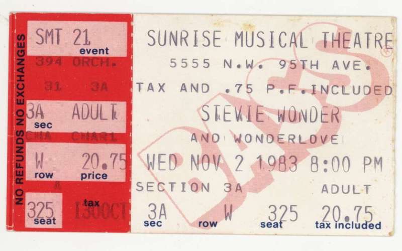 November 2-4, 1983 Sunrise Musical Theatre, Sunrise, FL | Soul