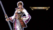 Player 2 Seong Mi-na wielding the Scarlet Thunder (2P) in Soulcalibur IV
