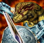 Lizardman Short Sword & Small Shield: Xi Sword & Game Shield