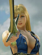 Sophitia, post-Armor Break, wearing the "Broken" variant of the Benevolence Attire