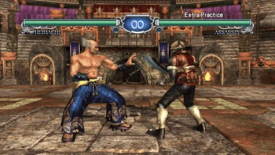 Heihachi's Shadow Step in Soulcalibur II.