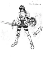 Azola's original design as Sophitia's 2p costume in Soul Edge