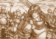 Siegfried with the Schwarzwind group from his Soul Calibur ending