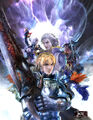 Artwork of Siegfried, Iska, Ivy and Mitsurugi in Soulcalibur Legends