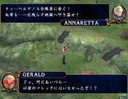 A pre-release screenshot of Girardot, going by the name Gerald, with blonde hair.[2]