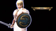 Sophitia wielding the Omega Sword and Elk Shield in Soulcalibur IV