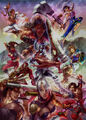 Soulcalibur poster featuring Xianghua and the majority of the character roster