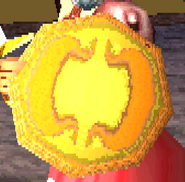 Owl Shield in Sophitia's 1P (Colour 2) Outfit in the Arcade version of Soul Edge