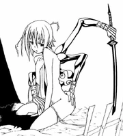 Crona, même le corps partiellement dénudé, ne laisse rien transparaitre en terme d'attributs sexuels.