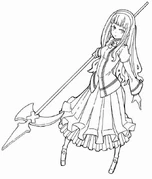 Anya.Hepburn.Tenue Princesse02.jpg (57 kio) Anya dans sa robe iconique, saisissant Tsugumi sous sa forme d'arme démoniaque.