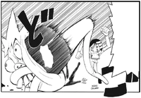  stomps on  for interrupting his speech