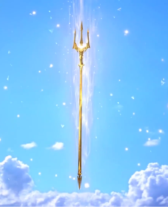 Fantasy gold and black unholy trident on Craiyon