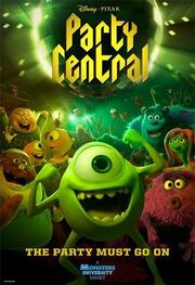 Monsters University Party Central Poster