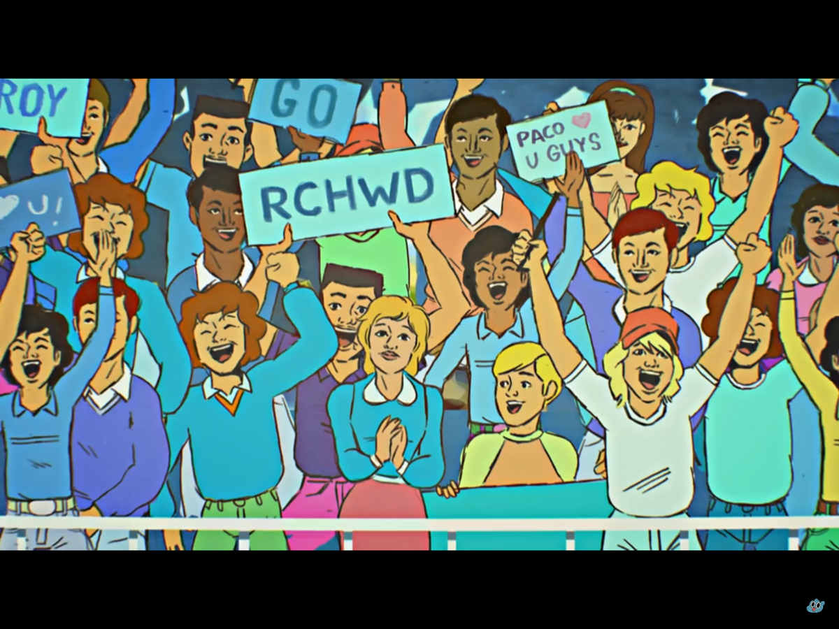 crowd cheering cartoon