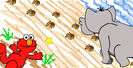 Sesame Street - Footprints (Online Game) Sound Ideas, ELEPHANT - ELEPHANT TRUMPETING, THREE TIMES, ANIMAL