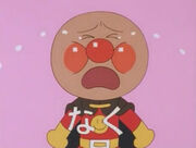 Anpanman crying again! Oh shoot! Reason because he got beaten up by caillou