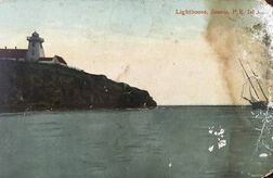 Postcard depicting Souris Lighthouse
