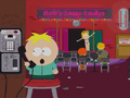 Butters calling his parents from a strip club.