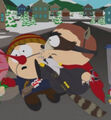 The Coon (Cartman) beating Mosquito (Clyde) up in "Coon 2: Hindsight".