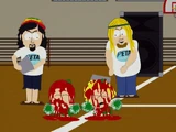 Cheerleaders (3).png (378 kio) Les membres de PETA jettent du liquide rouge sur deux membres de l'équipe de Cheerleading, Red et Annie.