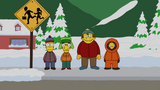 Bart, Milhouse, Nelson, and Ralph dressed up as the boys.