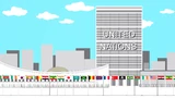Le bâtiment des Nations Unies vu dans "Une échelle pour aller au ciel".