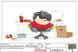 Une photo du personnage d'Cartman pour la pose "Oculus coma".