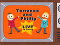 An advertisement for a live Terrance and Phillip performance.