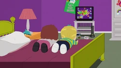 テレビジョンの上部に張り付けられているThe First Unicornのポスター