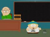 Eric Cartman giving a speech to the class about the Coon.