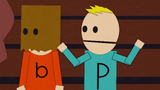 Ugly Bob wearing a paper bag in "Terrance and Phillip in Not Without My Anus".