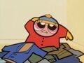 Blossom dressed as Cartman in the PPG episode 'Imaginary Friend'