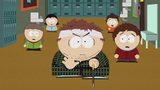 Cartman trying to make Kyle's head explode with a single thought in "Cartman's Incredible Gift".