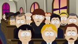 The woman getting angry at a funeral in "Reverse Cowgirl".