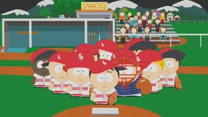 L'équipe de South Park dans la South Park Little League baseball.