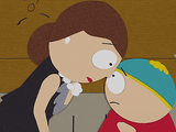 Cartman getting an eskimo kiss from his mother in "Cat Orgy".