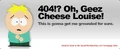 Butters' 404 message.