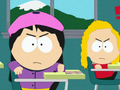 Wendy and Bebe confronting Cartman