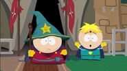 Cartman with Butters, welcoming Douchebag to the KKK.